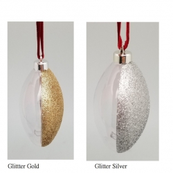 Addobbo natalizio Pallina trasparente-glitter piatta