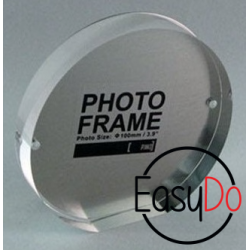 PORTAFOTO IN ACRILICO CON CHIUSURA MAGNETICA-TONDO F.to mm 110x100x20