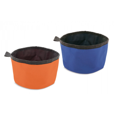 CIOTOLA IN TESSUTO POLIESTERE PER ALIMENTI SOLIDI o LIQUIDI-COLORI BLU e ARANCIO