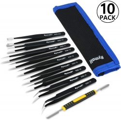 KIT PINZETTE ANTISTATICHE IN ACCIAIO INOSSIDABILE