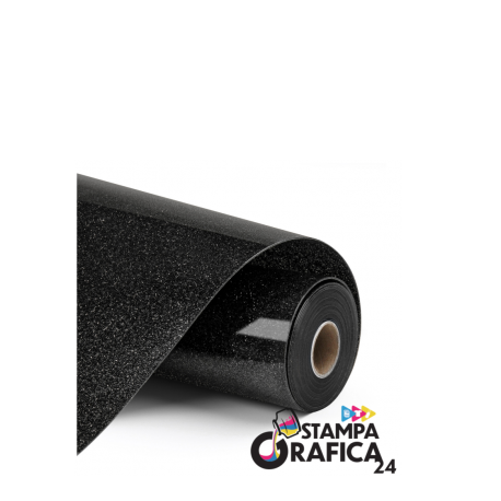 LOKLiK Termoadesivo glitter-NERO - 30,5 x 180 cm