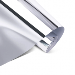 LOKLiK Vinile adesivo permanente metallizzato a specchio - Argento - 30,5 x 180 cm