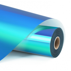 LOKLiK Vinile adesivo permanente olografico - Azzurro acqua - 30,5 x 90 cm